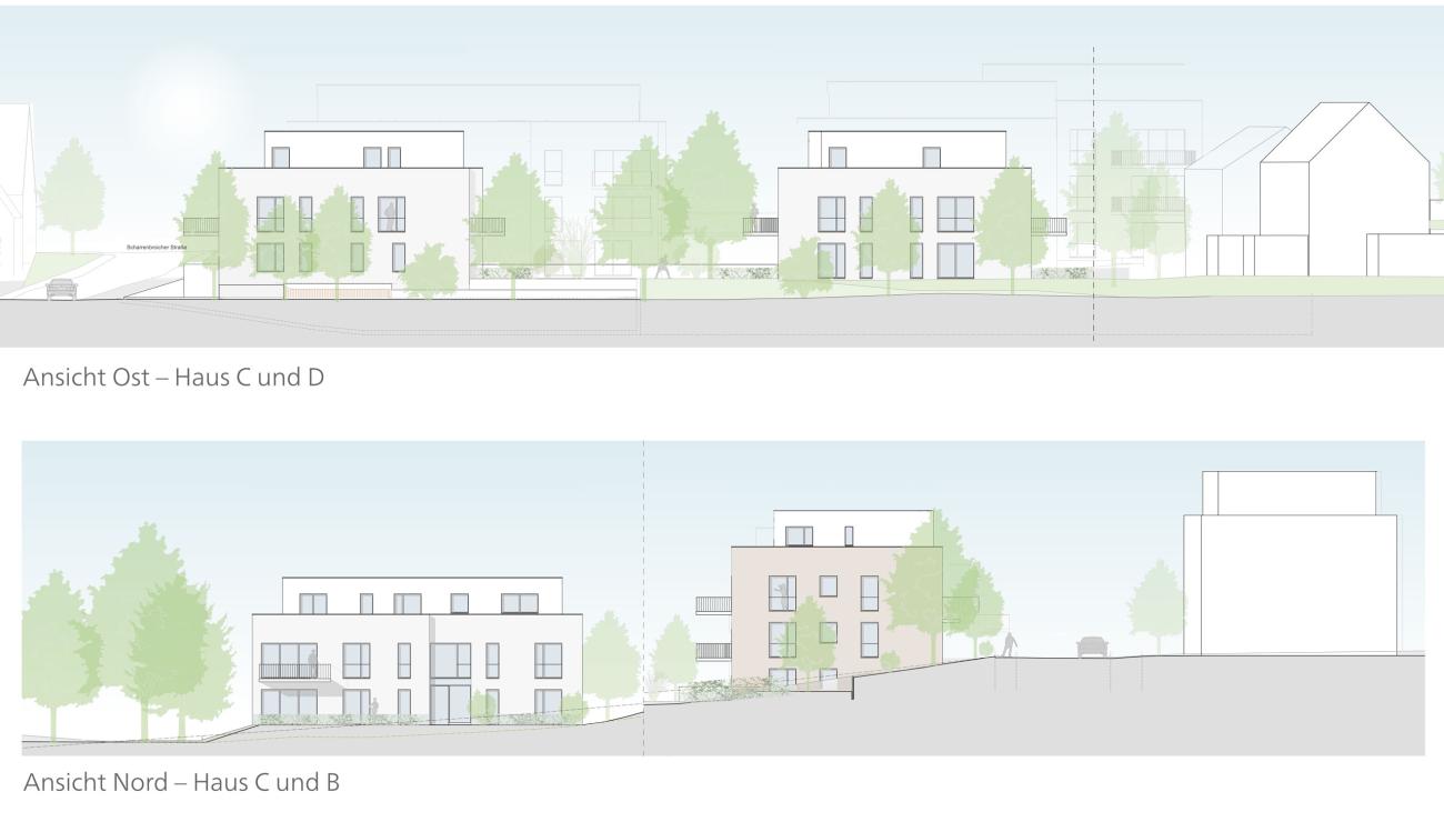 Ansichten Skizze Rösrath Wohnbebauung Architekt NRW