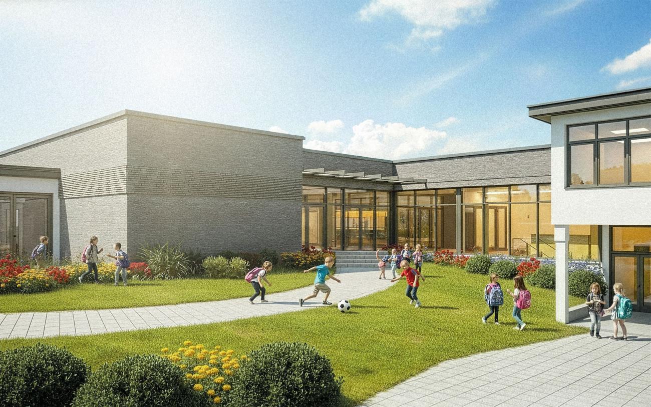 Innenhof Grundschule Siegburg Sanierung Umbau