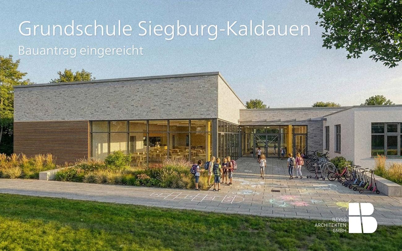 Visualisierung der Grundschule Siegburg Kaldauen nach Neubau und Sanierung