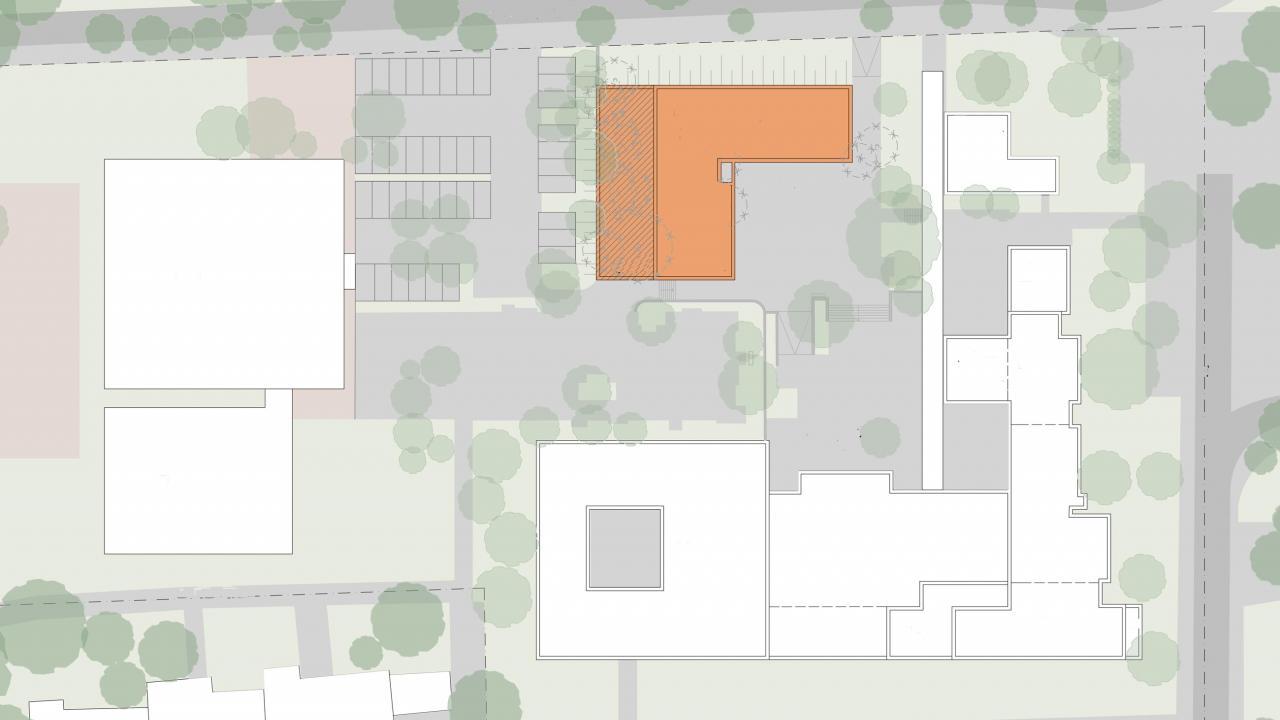 Lageplan Dederichsgraben mit Neubau Schule