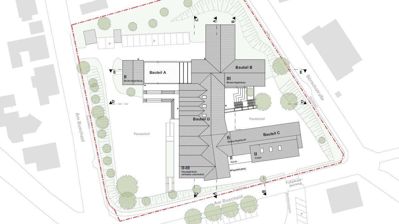 Beyss Architekten Lageplan Gräfin-Sayn-Schule Drolshagen