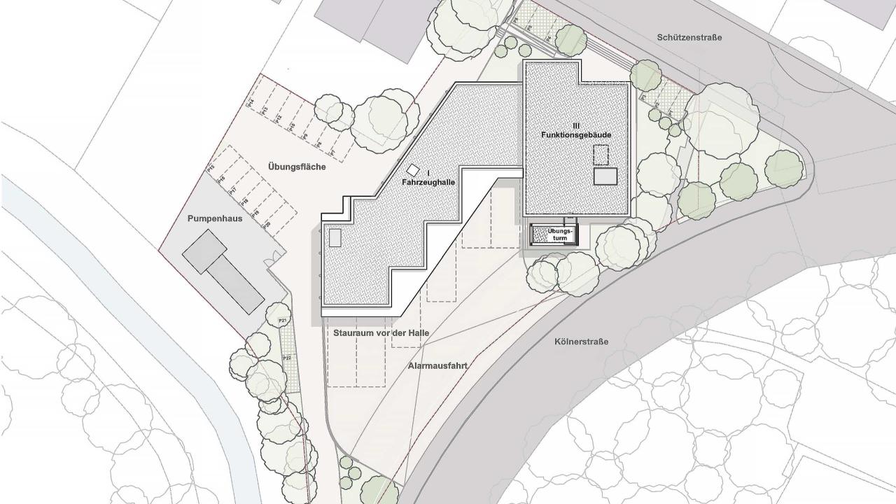 Lageplan Neubau Feuerwache Heimerzheim