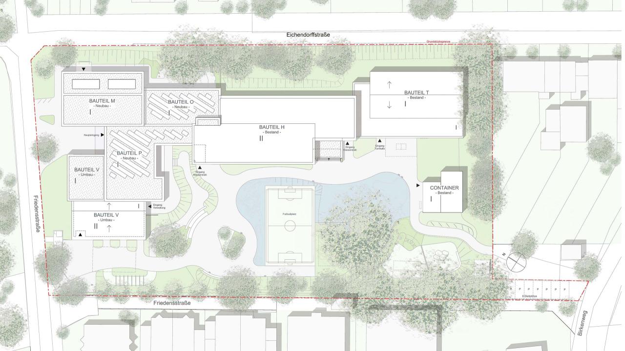 Beyss Architekten Lageplan Grundschule Kaldauen Siegburg