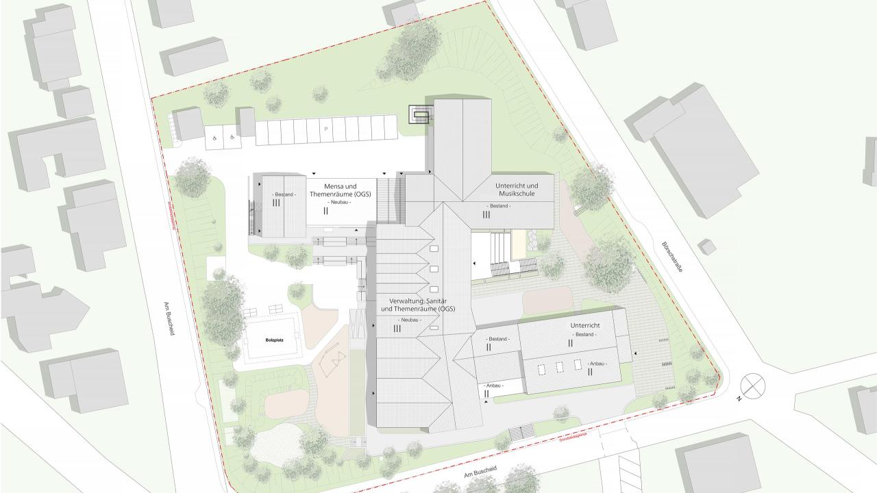 Beyss Architekten Lageplan Gräfin-Sayn-Schule Drolshagen