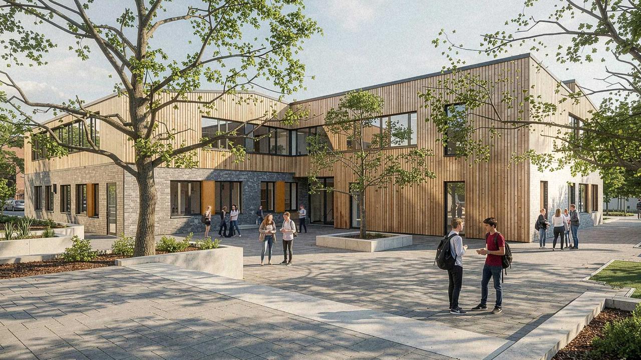 Visualisierung der Aufstockung als Holzbau – Beyss Architekten