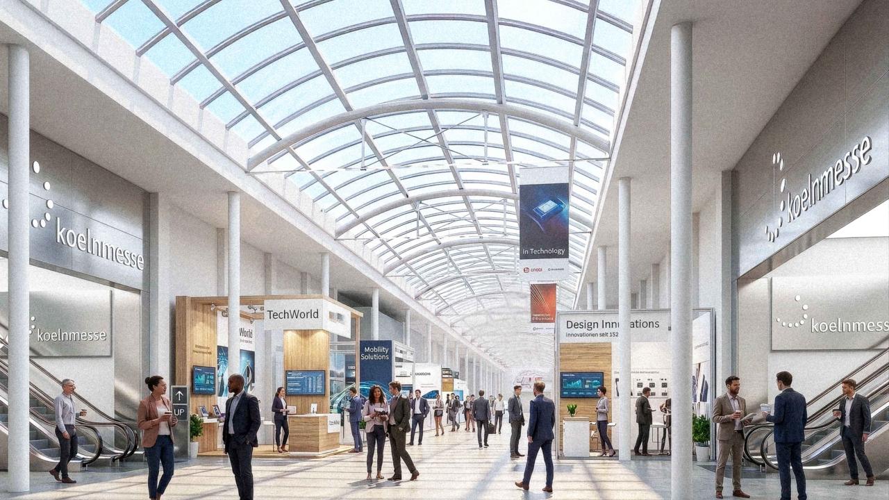 Visualisierung Sanierung Glasdach Koelnmesse