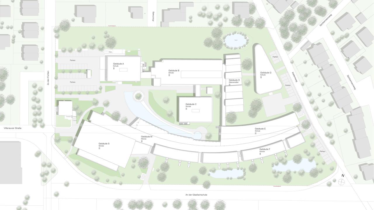 Lageplan Glasfachschule Rheinbach, Beyss Architekten Bonn